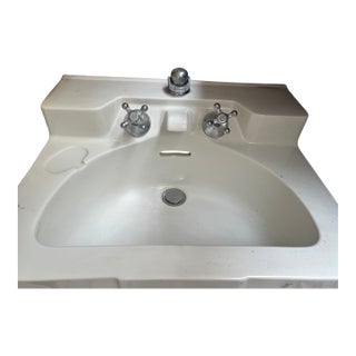 Crane Drexel 1940s Porcelain Sink Original Faucet, Insides Rebuilt For Sale