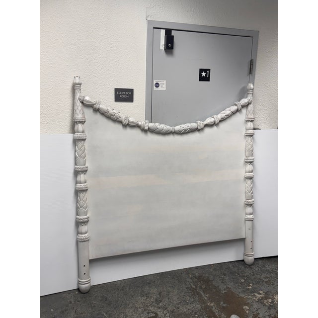 Shabby Chic Queen Size Ballard Designs Juniper Headboard For Sale - Image 3 of 12