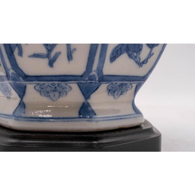1970s Chinese Blue & White Porcelain Vase Table Lamp For Sale - Image 17 of 18