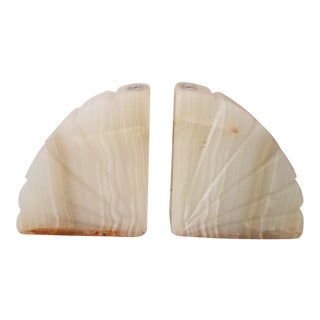 Vintage Tobe Reed Mexican Polished Onyx Bookends - a Pair For Sale