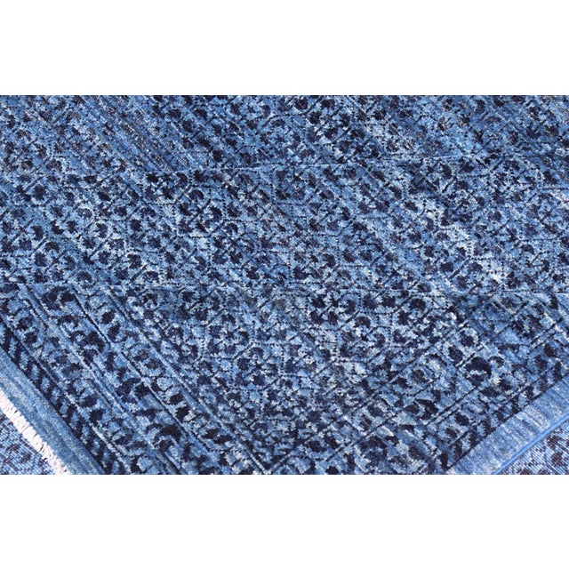 Mamluk Rug With Ottoman Design in Navy Blue by Keivan Woven Arts 8'11 X 11'8 For Sale - Image 11 of 12