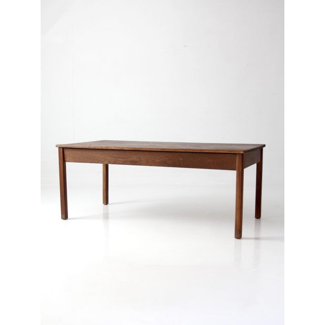 Antique Oak Schoolhouse Work Table For Sale - Image 18 of 18