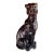 Vintage Black Ceramic Cat Cheetah Panther Statue Gold Accent Panther Sculpture |Hollywood Regency Animal Figurine For Sale