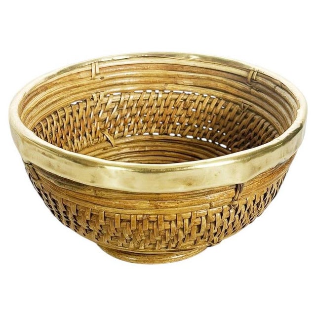 Bamboo and Brass Bowl, Italy, 1960s For Sale - Image 17 of 17