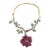 Bochic “Orient” Vintage Ruby, Tsavorite, Zircon & Diamond Necklace 18K Gold & Silver For Sale