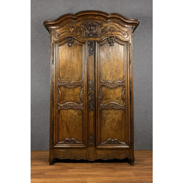 Louis XV Lyonnaise Wardrobe in Walnut For Sale - Image 10 of 10