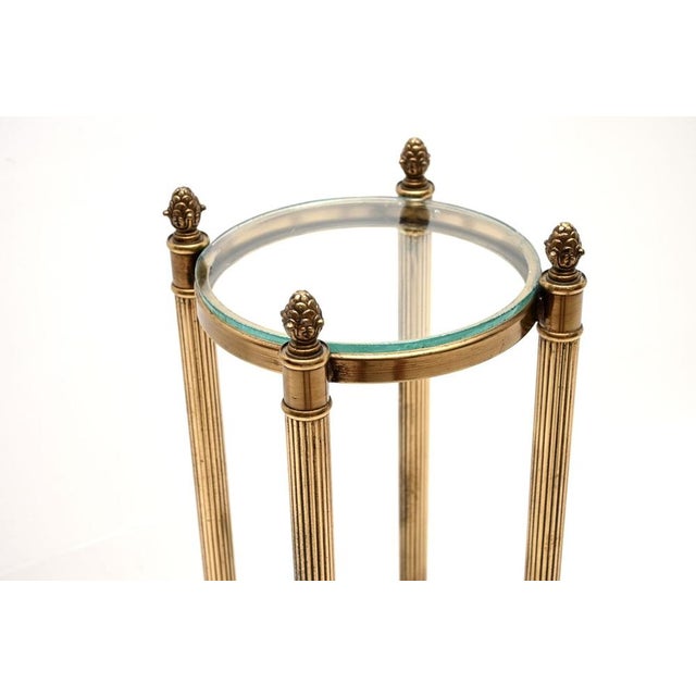 1960s Vintage French Brass and Glass 3-Tier Side Table, 1960s For Sale - Image 5 of 8