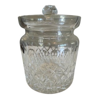 Vintage Waterford Crystal Biscuit Barrel in Colleen Pattern With Original Box For Sale