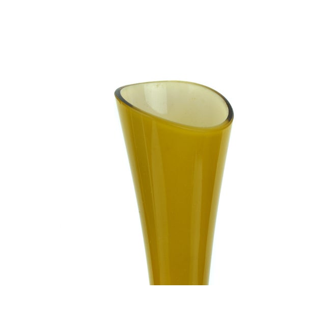 Mid 20th Century 1950s Mid Century Modern Gunnar Ander Lindshammar Golden Yellow Long Stem Sweden Vase For Sale - Image 5 of 6