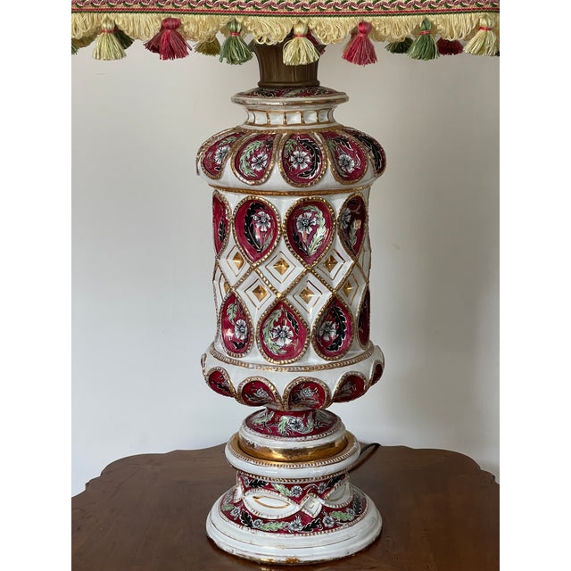 Impressive Late 19th Century Cantagalli for Artaldt Hand Painted Daliso Lustro Majolica Lamp Italy For Sale - Image 10 of 10