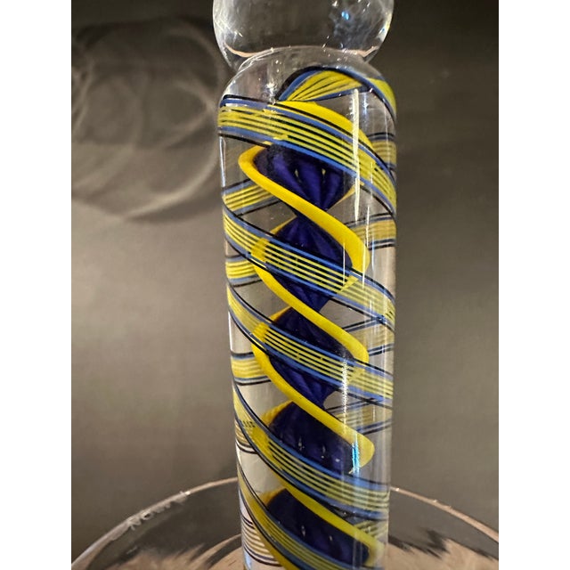 Glass Vintage Air Twisted Stemed Wine Glasses by Nadal - Set of 4 For Sale - Image 7 of 8