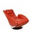 Modern Mate Lounge Chair in Orange Leather from FSM For Sale - Image 3 of 15