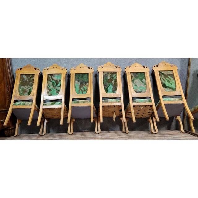 Art Nouveau Chairs in the style of Alfonso Mucha, 1900s, Set of 6 For Sale - Image 4 of 7