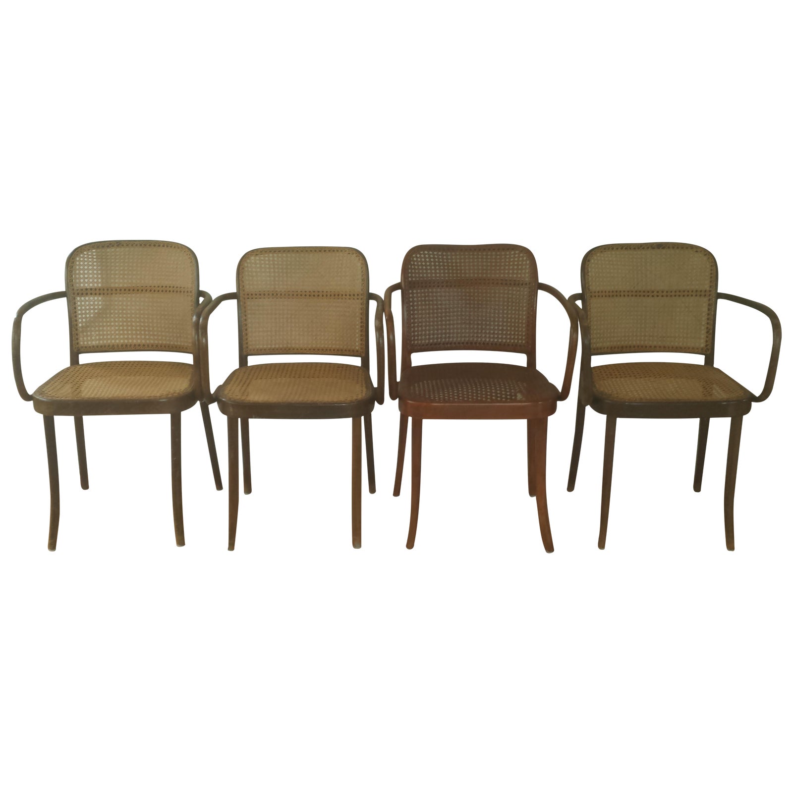 Vintage Stendig Bentwood Cane Chairs Set of 4 Chairish