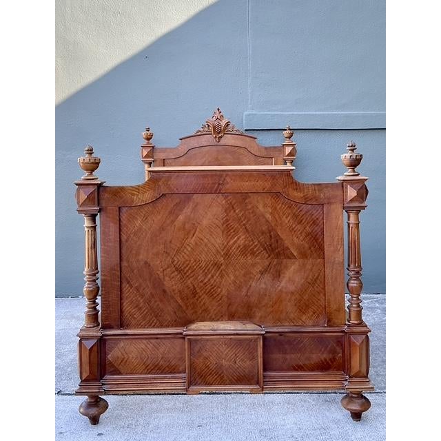 Chocolate Vintage Eastlake Carved Wood Twin Bed For Sale - Image 8 of 12
