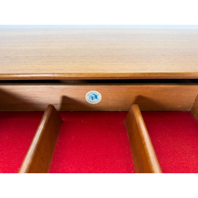 Mid-Century Sideboard with Brown Leather Handles by Meredew, 1960s For Sale - Image 9 of 18