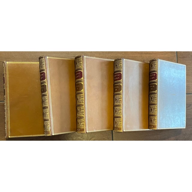 Antique 19th Century Fine Leather Book Bindings - Diary of Samuel Pepys - 5 Volumes For Sale - Image 12 of 13