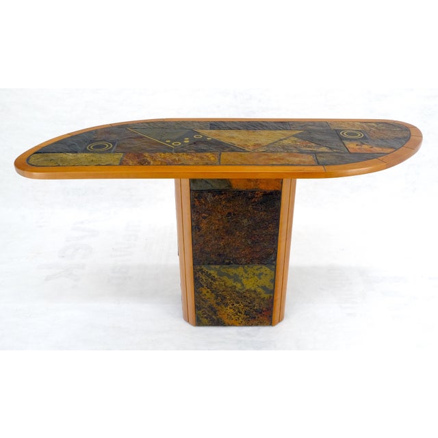 Boomerang Shape Slate Tile Top & Base Mid Century Modern Studio Coffee Table For Sale - Image 10 of 16