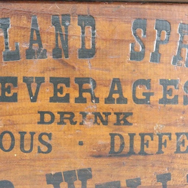 Brown 1900s Atwood & McManus Country Store Advertising Plaque Highland Spring Beverages For Sale - Image 8 of 10