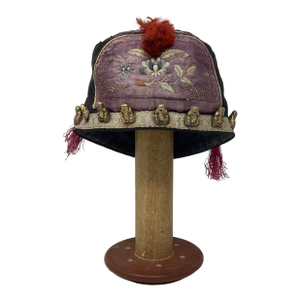Late 19th Century Chinese Scholar's Silk Hat With Happy Buddha Symbols