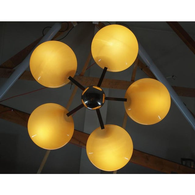 Art Deco Functionalist Nickel-Plated Chandelier, 1930s For Sale - Image 14 of 18