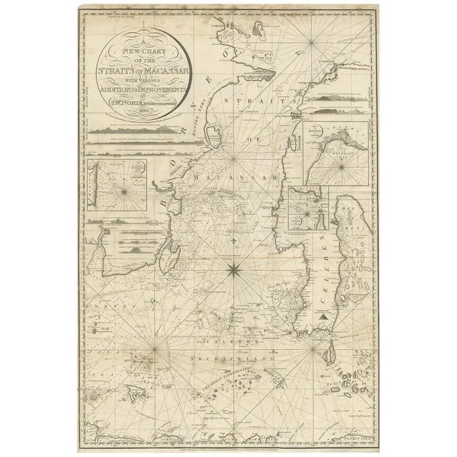 Early 19th Century Antique Chart of the Straits of Makassar, 1820 For Sale - Image 5 of 5