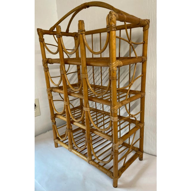 Vintage Bamboo Bentwood Table Top Wine Rack For Sale - Image 4 of 10