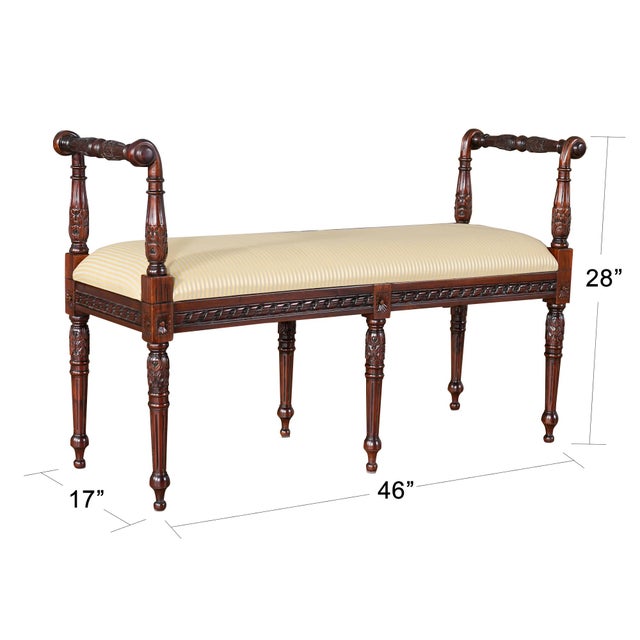 The French Window Bench by Niagara Furniture is lovely and elegant in design. Hand carved from solid mahogany the French...