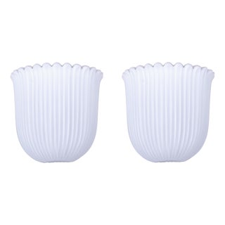 White Glass Wall Sconces from Glashütte Limburg, Germany, 1960s, Set of 2 For Sale