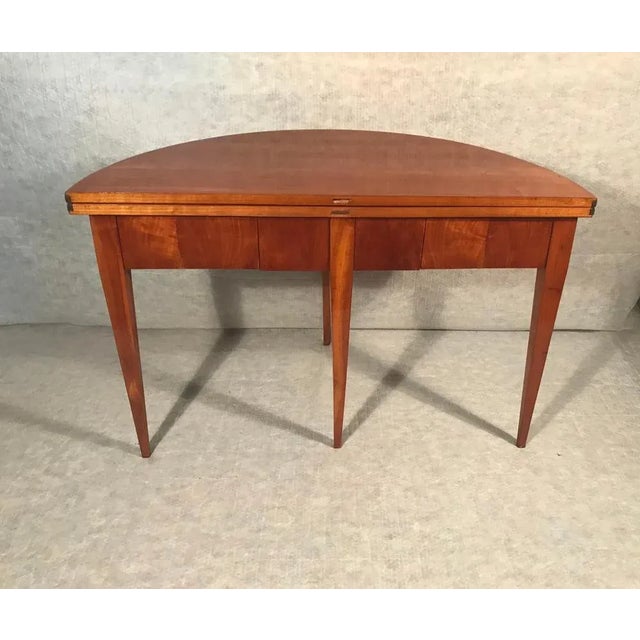 Biedermeier Demi-Lune Cherrywood Table, Germany, 1820s For Sale - Image 4 of 7