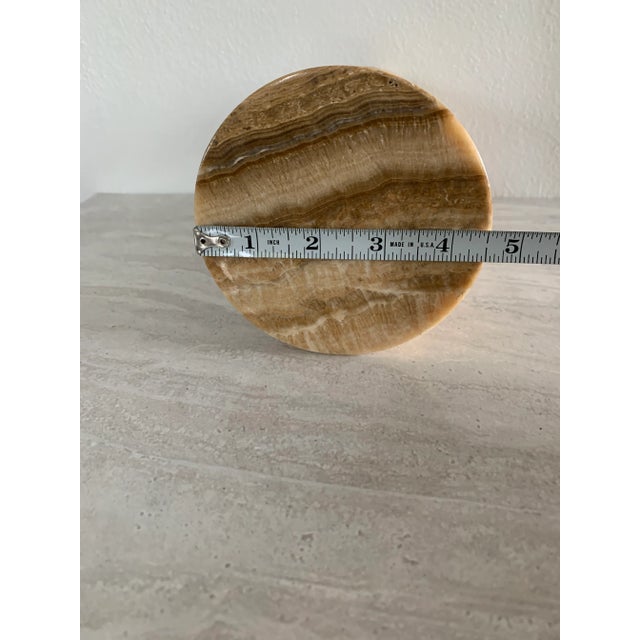 Tan Vintage Neutral Onyx Marble Vase For Sale - Image 8 of 11