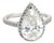 14k White Gold Engagement Ring With Pear-Shaped Diamond & Pave Band - Size 7.75 For Sale