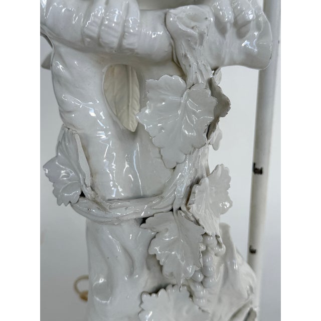 Mid 20th Century Vintage Large-Scale Hollywood-Regency, Blanc De Chine, Figural-Parrot Lamp For Sale - Image 5 of 6