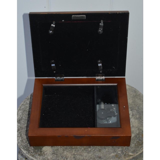 Vintage (1990's) Picture - Music/Jewelry Box. Made of Wood. Mahogany. The Box has a Velvet Lining. Top Fabric Can Be...