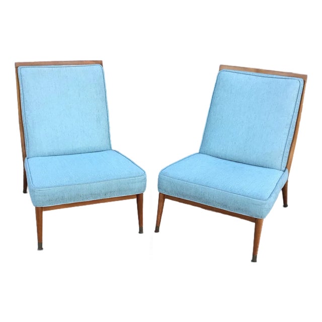 Pair of Model 400 Slipper Chairs for Custom Craft, Circa 1955 Attributed to Paul McCobb For Sale