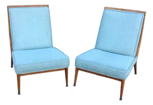 Pair of Model 400 Slipper Chairs for Custom Craft, Circa 1955 Attributed to Paul McCobb
