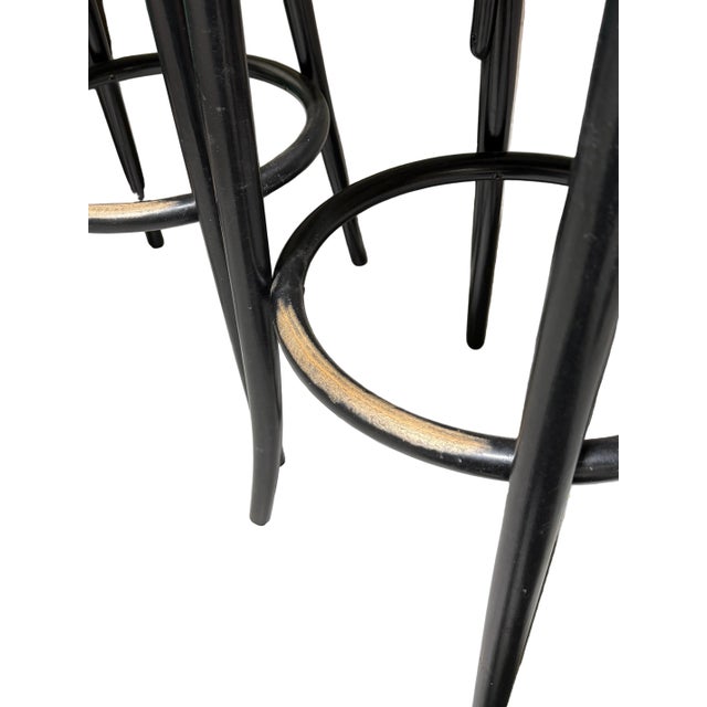 Set of 3 Modern Rendition of Black Bentwood Bar Stools by Ton For Sale - Image 4 of 13