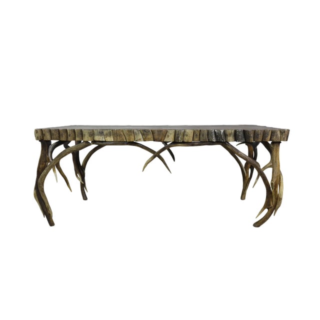 Vintage Natural Rustic Rustic Antler Coffee Table For Sale - Image 12 of 14