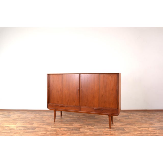 1960s Mid-Century Danish Teak Model 13 Highboard by Gunni Omann for Omann Jun, 1960s For Sale - Image 5 of 18