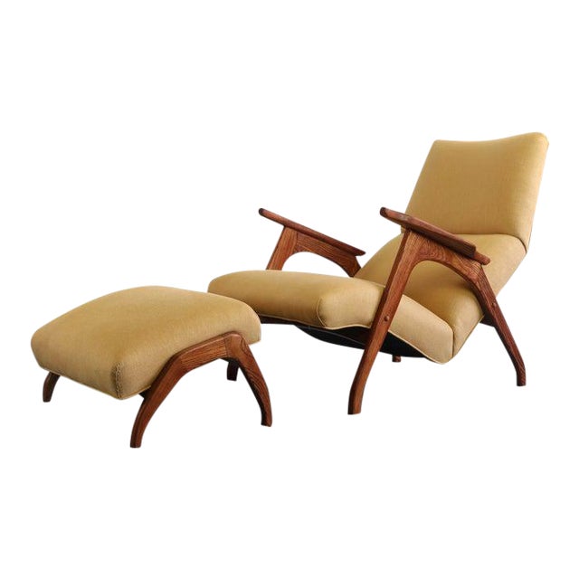 Sculptural Lounge Chair & Ottoman Inspired by Adrian Pearsall - a Pair For Sale