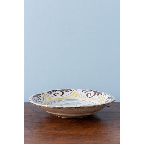 18th Century 18th Century Dutch Delft Yellow and Manganese Bird Dish For Sale - Image 5 of 8