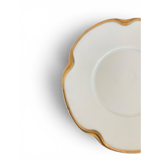 Antique 1900s Haviland Limoges "Silver Anniversary" Porcelain Ramekins & Saucers - Set of 8 For Sale - Image 10 of 11