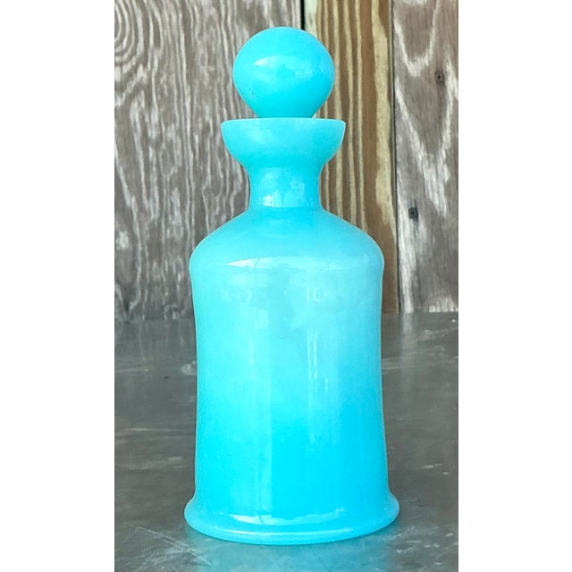 Mid 20th Century Vintage Boho Opaline Glass Decanter For Sale - Image 5 of 5