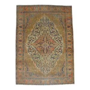 Fine Antique Persian Mohtasham Kashan Rug 4’7” X 6’5”
