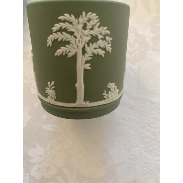 Ceramic Mid 20th Century Wedgwood Sage Jasper-Ware Demitasse/Espresso Cup and Saucer Mint Condition For Sale - Image 7 of 12