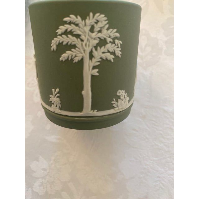 Ceramic Vintage Wedgwood Sage Jasper-Ware Demitasse/Espresso Cup and Saucer Mint Condition For Sale - Image 7 of 12