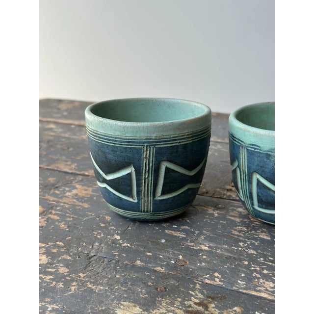 Ceramic Vintage Puerto Rican Pottery Incised Glazed Vessels by Hal Lasky, a Pair, Circa 1963 For Sale - Image 7 of 17