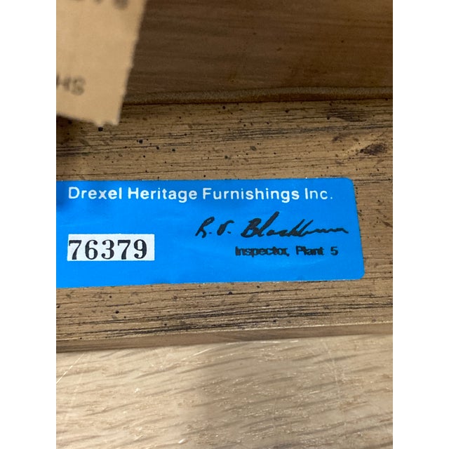 Tan 1970's Drexel Heritage Suede Parsons Stools, Set of 2 For Sale - Image 8 of 9