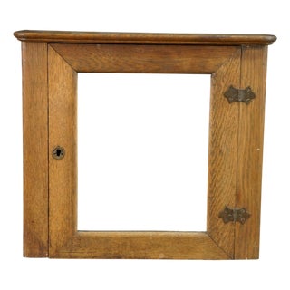 Antique Arts & Crafts Craftsman Oak Mirrored Apothecary Medicine Cabinet 18" For Sale