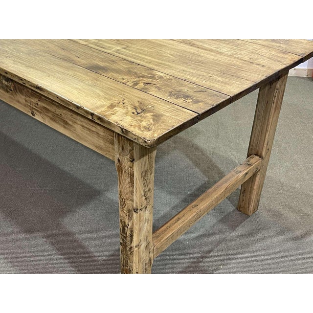 Early 20th Century Poplar Farmhouse Table For Sale - Image 6 of 14